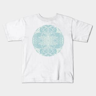 Floral Pattern in Duck Egg Blue & Cream Kids T-Shirt